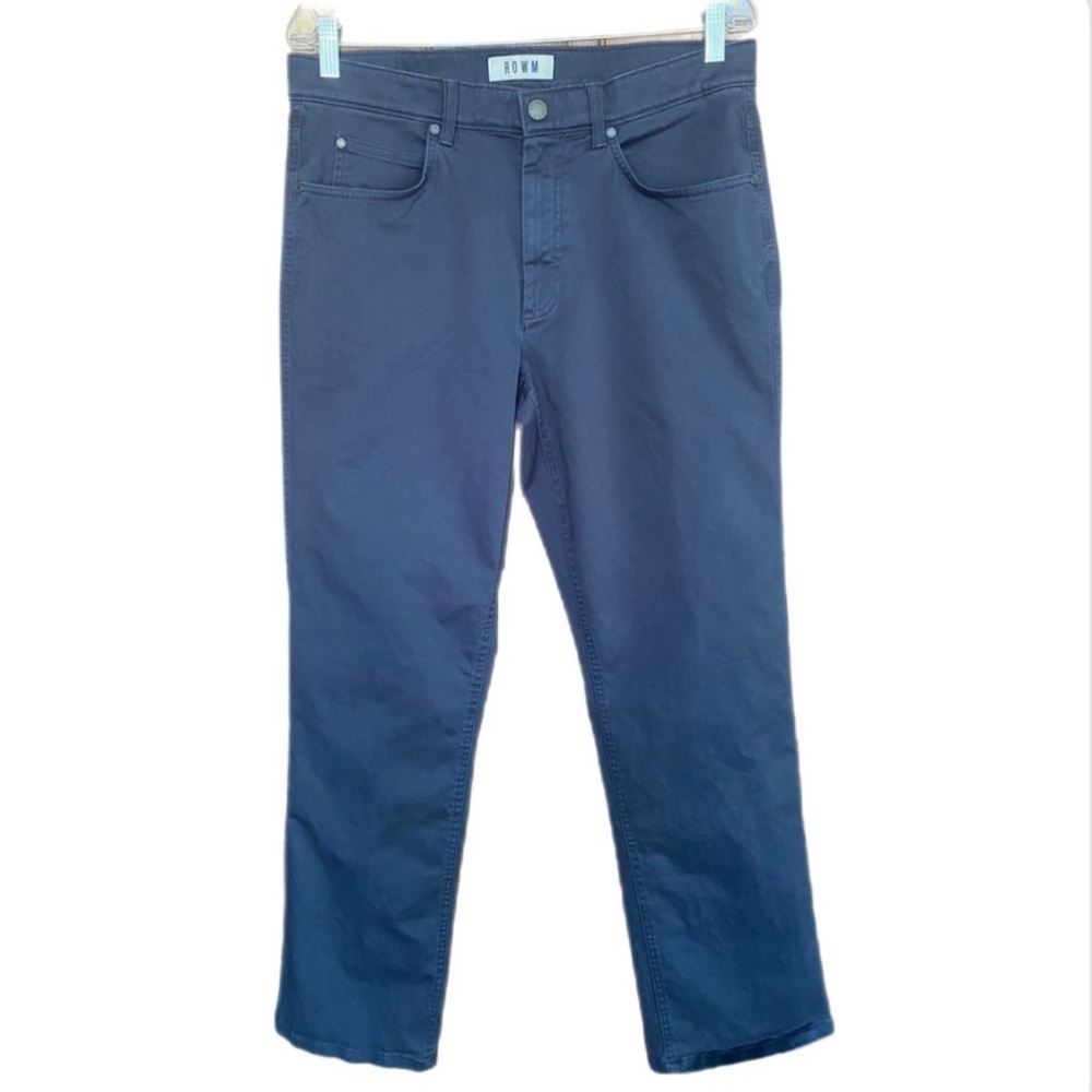 ROWM Men’s Navy Chino Pants 34x31 Denim Twill Stretch Flat Front
